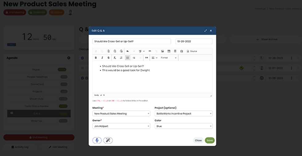 Follow-Up Automation<br />
Convert meeting discussions and decisions into actionable tasks instantly.