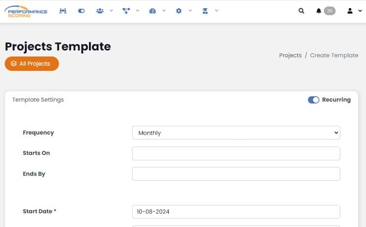 Create Project Templates for consistancy